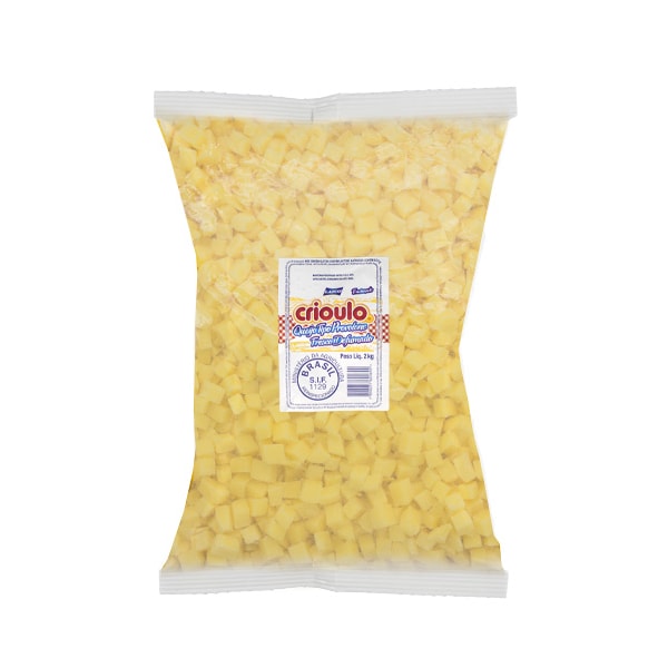 image Queijo Provolone Cubos Fresco Defumado Crioulo 2,5Kg