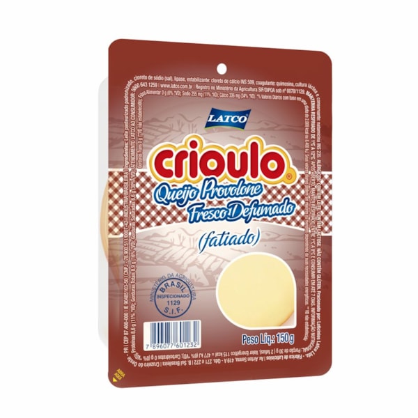 image Queijo Provolone Fresco Defumado Fatiado Crioulo 150G