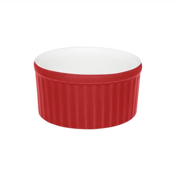 image Ramequim 10 X 5 Cm 180 Ml Branco/Vermelho Porcelana Oxford Un