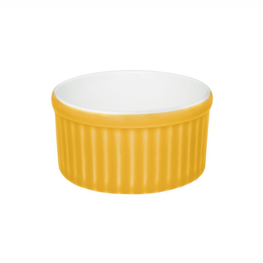 image Ramequim 10 X 5Cm 180Ml Branco/Amarelo Porcelana Oxford Un