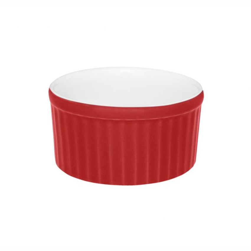 image Ramequim 10 X 5Cm 180Ml Branco/Vermelho Porcelana Oxford Un