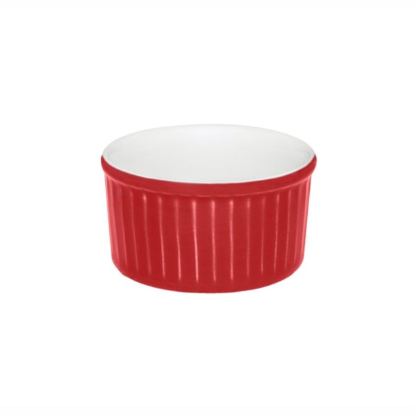image Ramequim 8 X 4 Cm 100 Ml Branco/Vermelho Porcelana Oxford Un