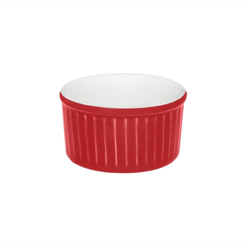 image Ramequim 8 X 4Cm 100Ml Branco/Vermelho Porcelana Oxford Un