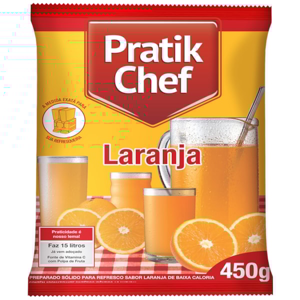 image Refresco Laranja Pratik Chef 450G Rende 15Lt