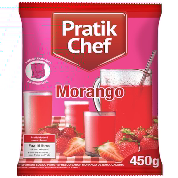 image Refresco Morango Pratik Chef 450G Rende 15Lt