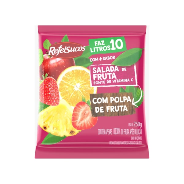 image Refresco Salada de Frutas RefeiSucos 250 Gr Rende 10 Lt