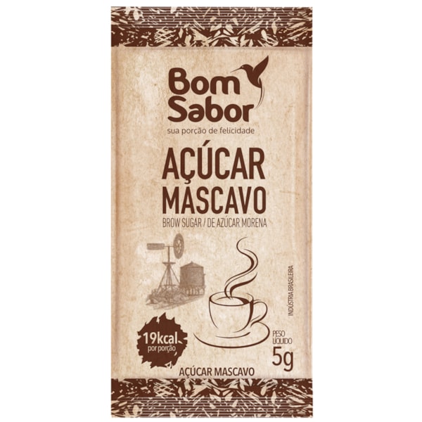 image Sache Açúcar Mascavo Bom Sabor 200 X 5G