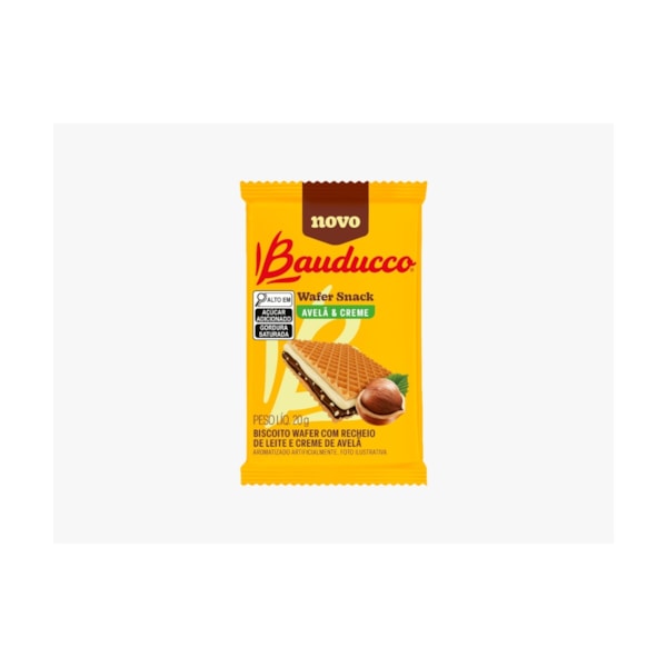 image Sachê Biscoito Wafer Snack Avelã e Creme Bauducco 24 X 20G