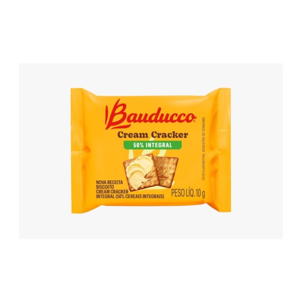 image Sachê de Biscoito Cream Cracker 50% Integral Bauducco 370 X 10 Gr