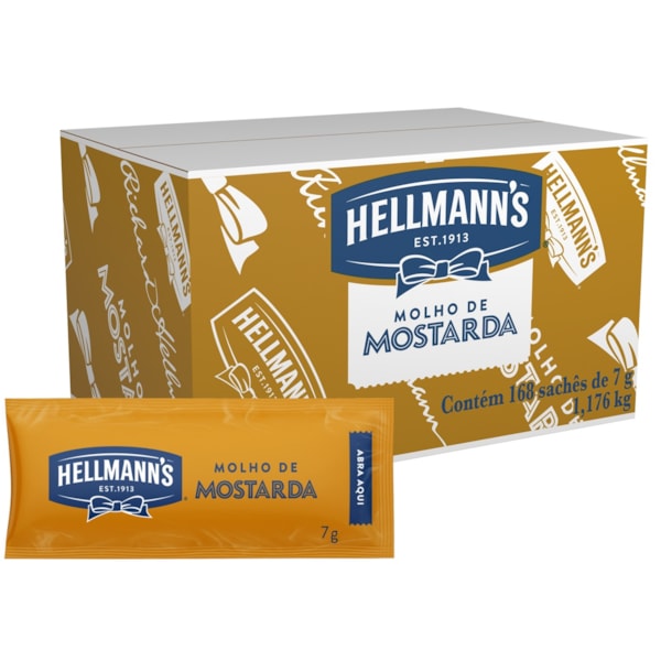 image Sache Mostarda Amarela Hellmanns 168 X 7G
