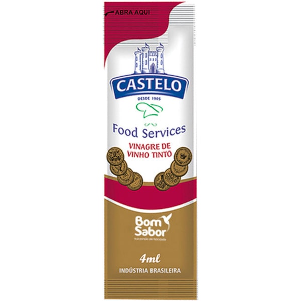 image Sache Vinagre Vinho Tinto 200 X 4Ml Castelo Bom Sabor