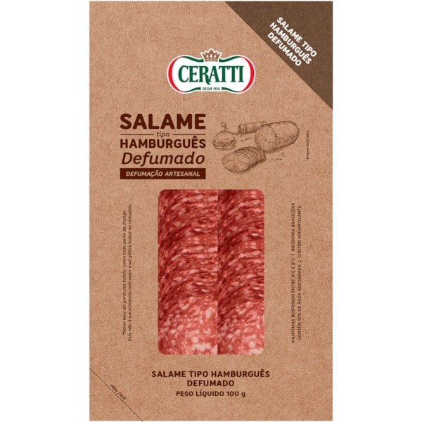 image Salame Hamburguês Defumado Fatiado Ceratti 100G