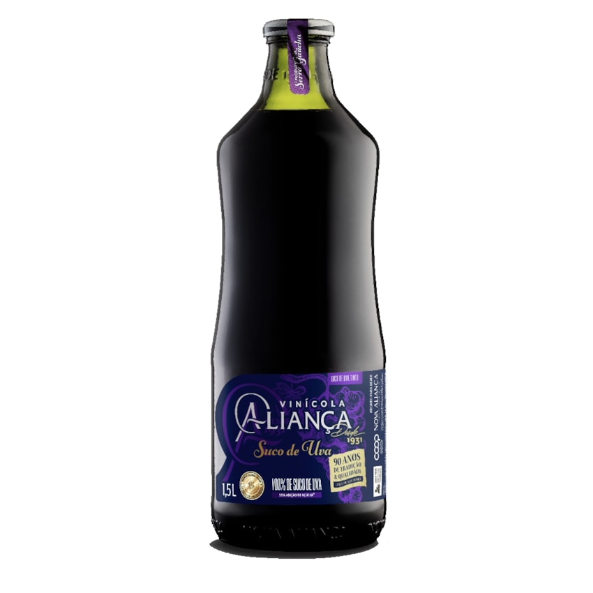 image Suco Integral 1,5Lt Uva Tinto Aliança 100% Uva Sem Açúcar