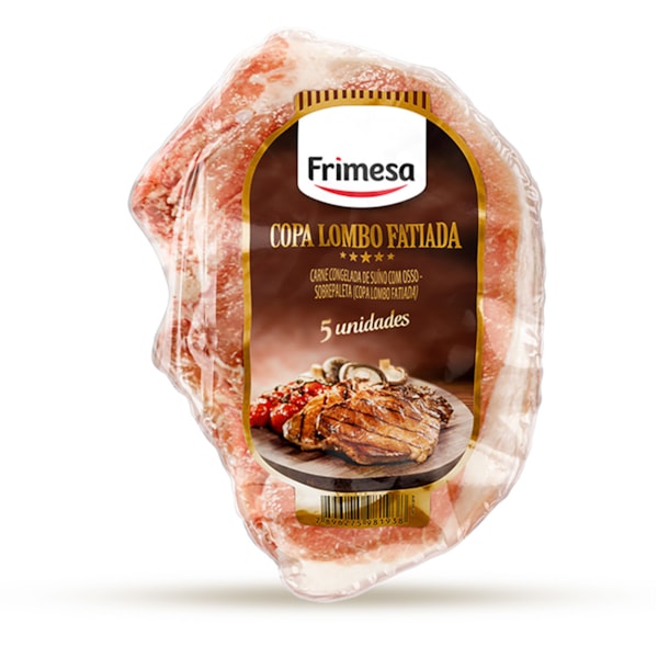 image Suíno - Copa Lombo Fatiada Com Osso Frimesa Pacote +/- 1,1Kg 5 Fatias