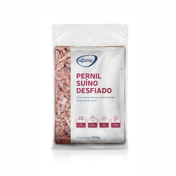 image Suíno - Pernil Desfiado Congelado 1Kg Alfama