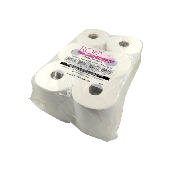 image Toalha Papel Bobina Rosa Supreme 6 Rolos X 200Mt X 20Cm 100% 28Gr