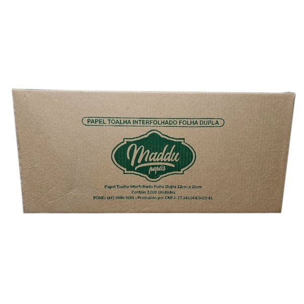 image Toalha Papel Interfolha  Maddu 22 X 20Cm 2.000Fl 38Gr