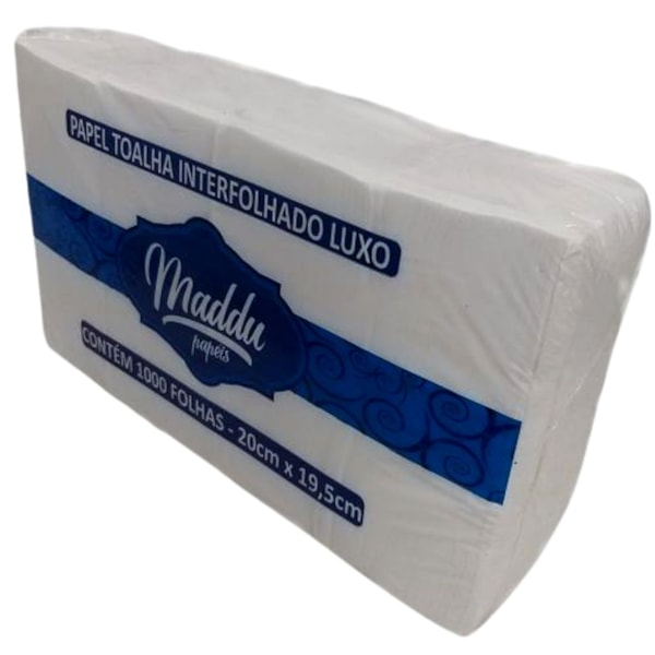 image Toalha Papel Interfolha  Maddu Luxo 20 X 19,5Cm 1000Fl 20Gr