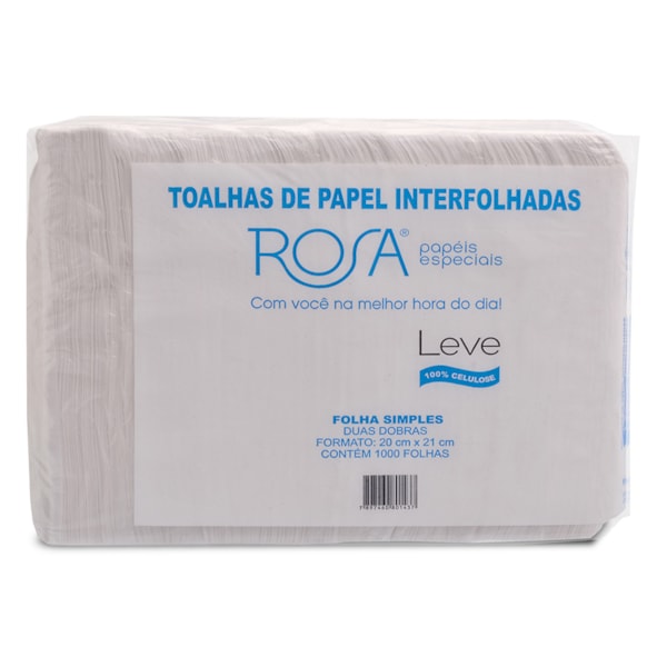 image Toalha Papel Interfolha  Rosa Leve 20 X 21Cm 1.000Fl 100% 20Gr