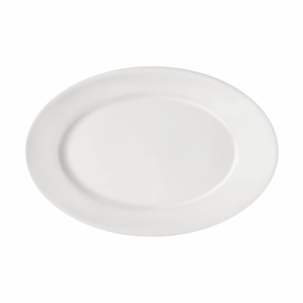 image Travessa Oval Rasa 29,5 X 19 X 3,5Cm Branco Porcelana Bar/Hotel Germer Un