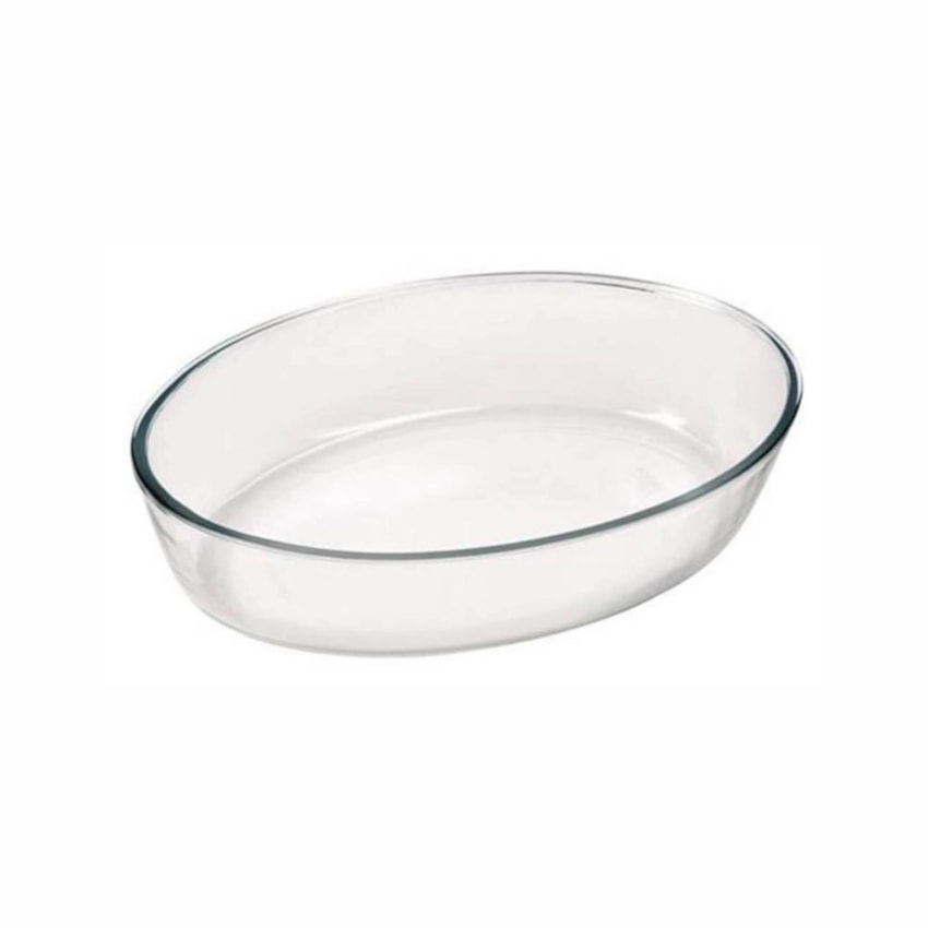 image Travessa Refrataria Oval 2,4Lt Transparente Vidro Marinex 6345 Un