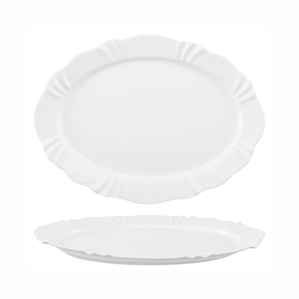 image Travessa Refrataria Oval 42 X 30Cm Branca Porcelana Soleil Oxford Un