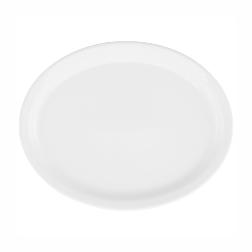 image Travessa Refrataria Oval Rasa 30,5 X 24Cm Branco Porcelana Gourmet Pró Oxford Un