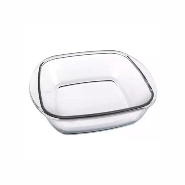 image Travessa Refrataria Quadrada 2,4Lt Transparente Vidro Sempre 6513 Un
