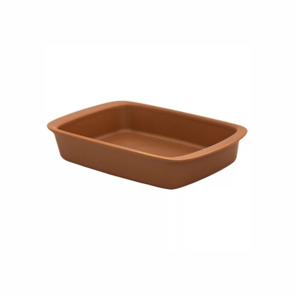image Travessa Refrataria Retangular Funda 28 X 18 X 5,5Cm 1,4Lt Marrom Cerâmica Tango Oxford Un