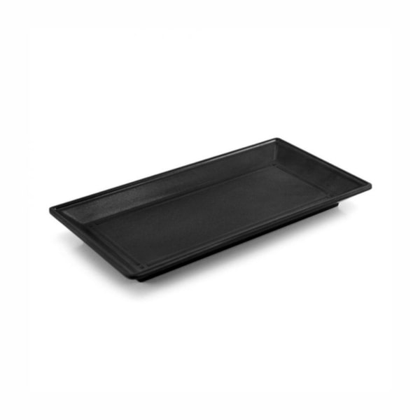 image Travessa Retangular 26,5 X 13Cm Preta Melamina Gourmet Mix Un