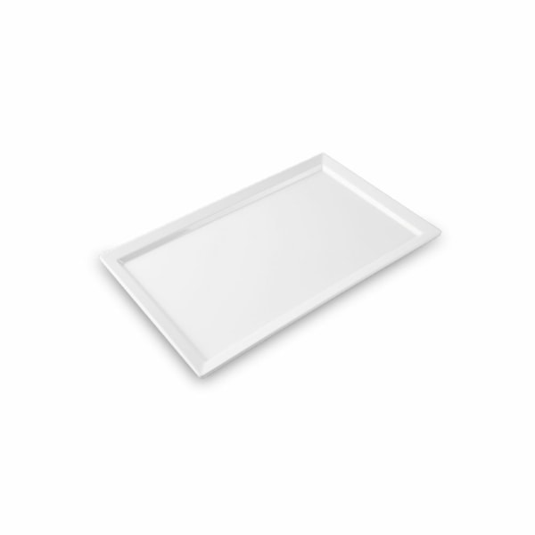 image Travessa Retangular 32,5 X 13,2 X 3Cm Gn2/8 Branca Melamina Gastronorm Brinox Un