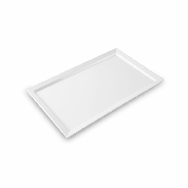 image Travessa Retangular 32,5 X 17,2 X 3Cm 1/3 Branca Melamina Gastronorm Brinox Un