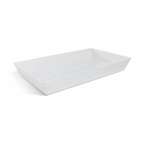 image Travessa Retangular 35,4 X 32,5 X 7Cm Gn2/3 Branca Melamina Gastronorm Deep Brinox Un