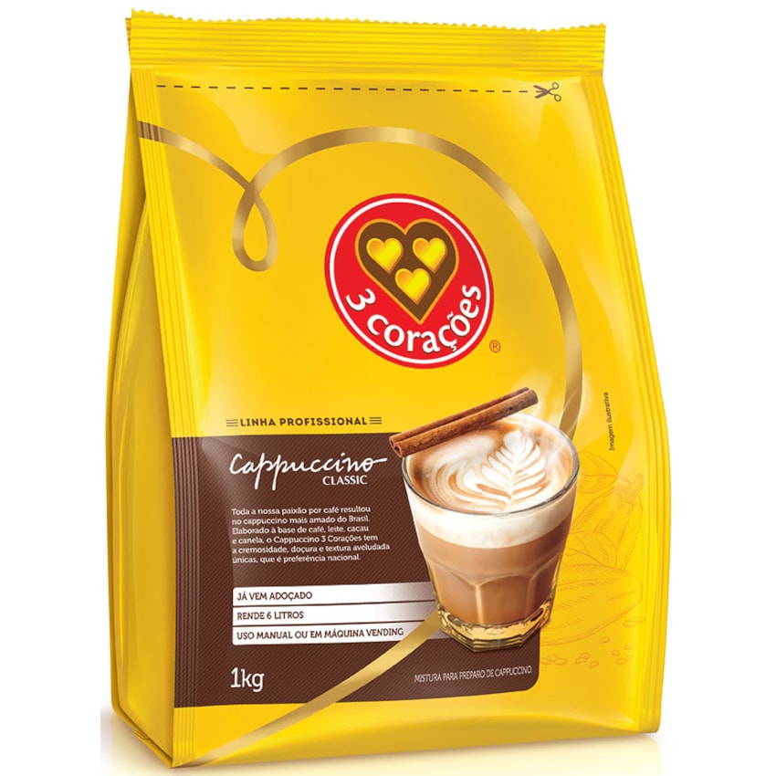 image Vending Cappuccino Clássico 3 Corações 1Kg