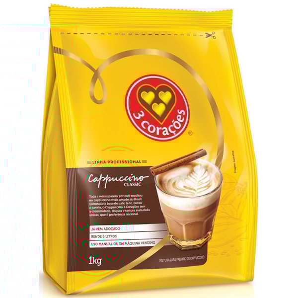 image Vending Cappuccino Clássico 3 Corações 1Kg