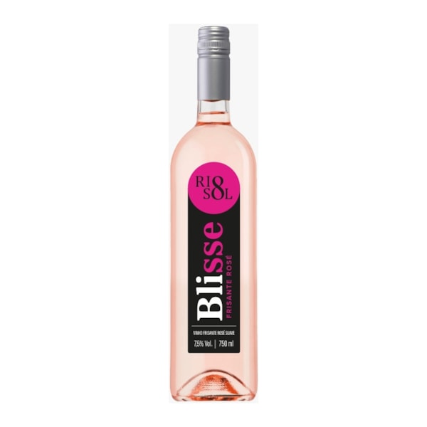 image Vinho Rosé 750Ml Frisante Suave Moscato Hamburgo e Aragonês Rio Sol Blisse