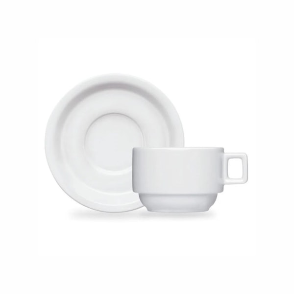 image Xicara De Café C/ Pires Bar/Hotel Branco Porcelana Germer 12 X 100Ml