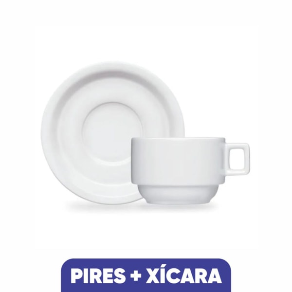 image Xicara De Café C/ Pires Bar/Hotel Branco Porcelana Germer 12 X 75Ml Cx
