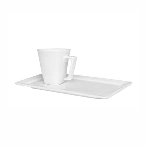 image Xicara De Café C/ Pires Branco Porcelana Oxford 12 X 65Ml