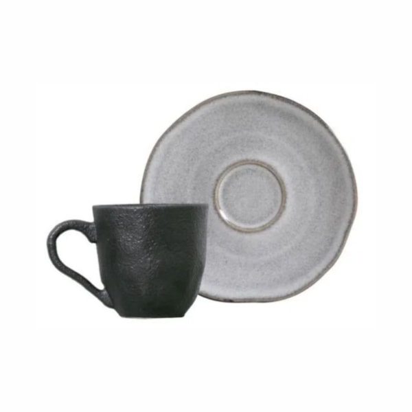 image Xicara De Café C/ Pires Orgânico Concreto 6 X 120Ml Cx