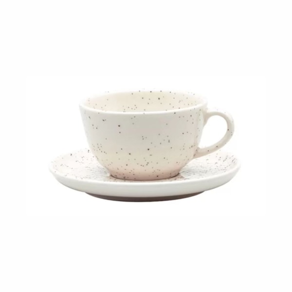 image Xicara De Chá 220Ml C/ Pires Chuvisco Cerâmica Oxford 12Un