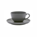 image Xicara De Chá 220Ml C/ Pires Gray Cerâmica Oxford 12Un