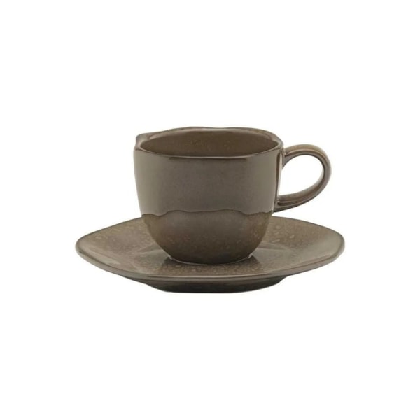 image Xicara De Chá 220Ml C/ Pires Marrom Nomade Porcelana Oxford 12Un