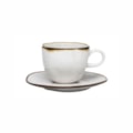 image Xicara De Chá C/ Pires 220Ml Branco/Filete Porcelana Oxford 12Un